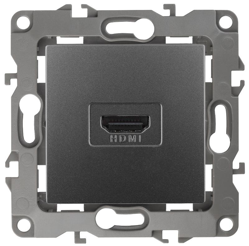 Розетка HDMI 12-3114-12  ,  графит  |Б0027487 | ЭРА — миниатюра 1