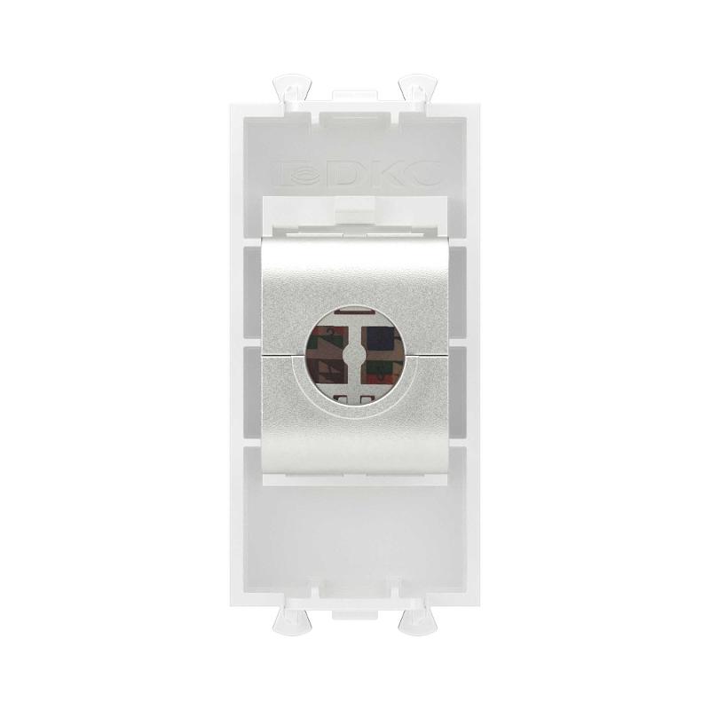 Компьютерная розетка RJ-45 без шторки модульная, кат.5е экранированная, "Avanti", "Белое облако", 1 модуль | 4400761 | DKC — миниатюра 4