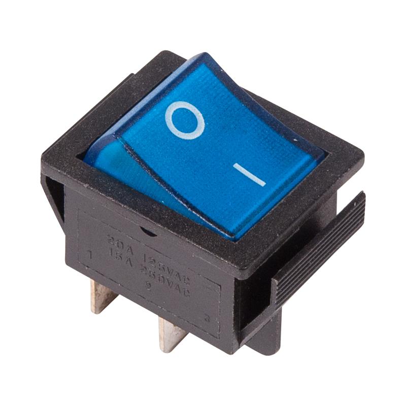 Выключатель клавишный 250V 16А (4с) ON-OFF синий с подсветкой | 36-2331 | REXANT — REXANT