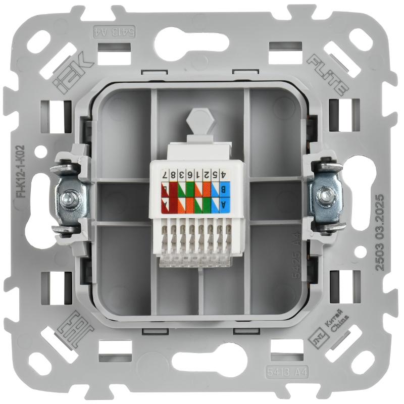 FLITE Розетка компьютерная RJ45 кат.5Е UTP РК5е-1-0-ФлЧ черный | FI-K12-1-K02 | IEK — миниатюра 3
