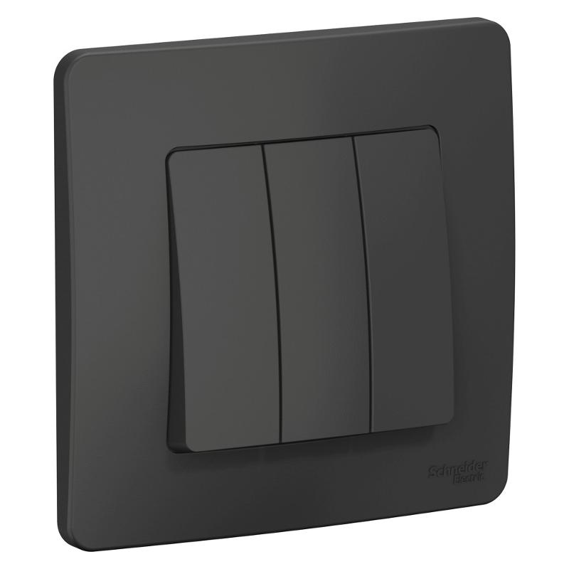 Blanca Антрацит С/У Выключатель 3-клавишный, 10А, 250B | BLNVS100506 | SE — Systeme Electric