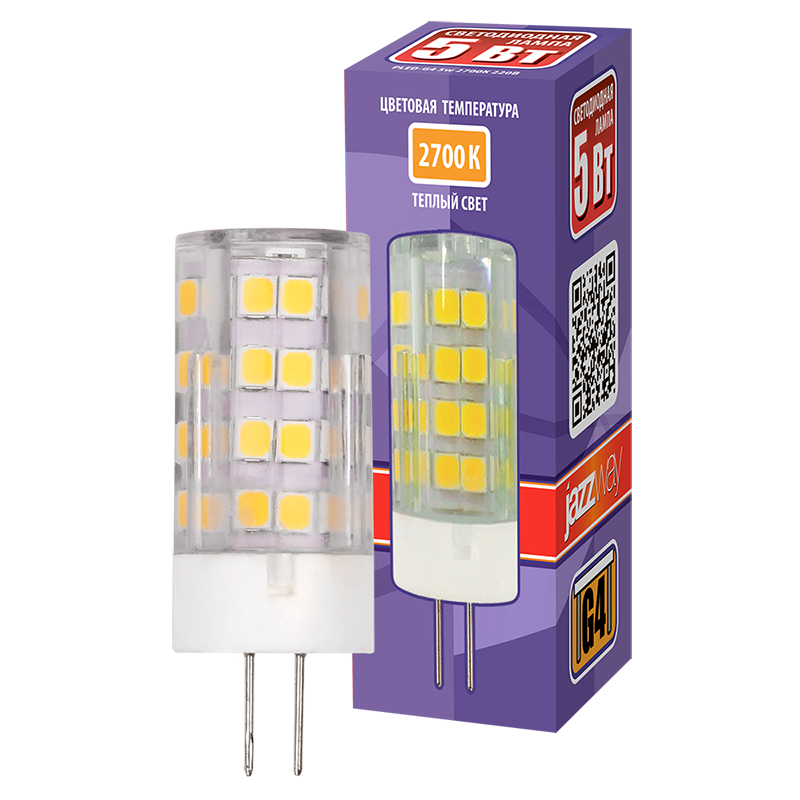 Лампа светодиодная LED 5Вт G4 220В 2700К PLED-G4 капсульная | 5000940 | Jazzway — миниатюра 3