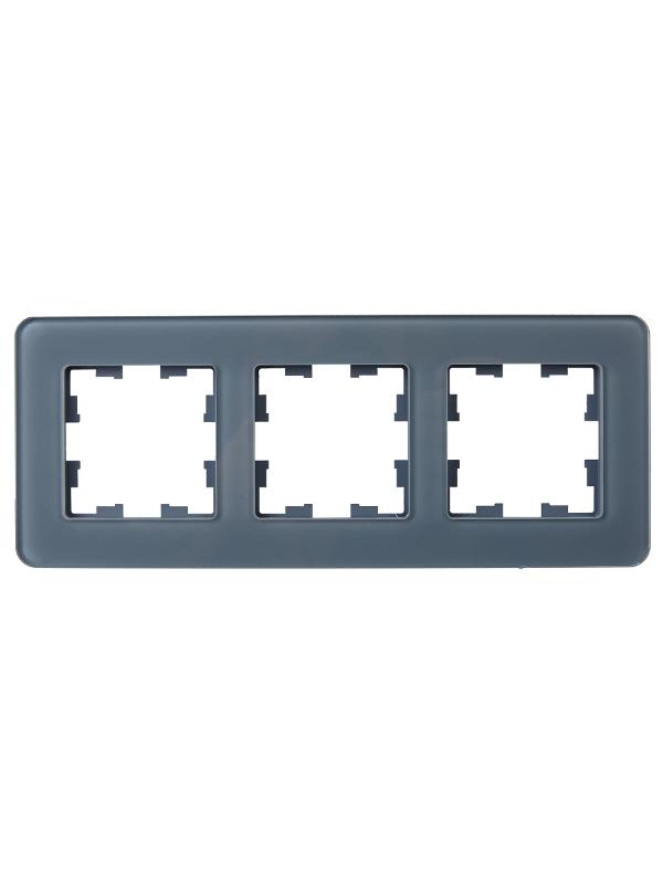 BRITE Рамка 3-ая РУ-3-2-Бр стекло графит RE | BR-M32-G-41-K53 | IEK — миниатюра 2
