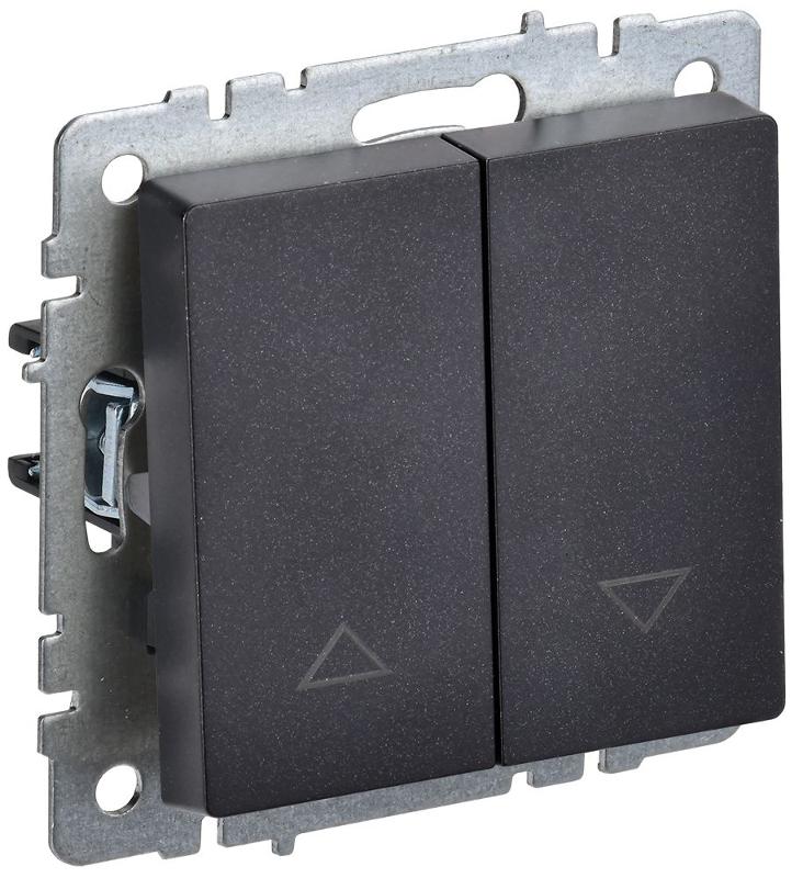 BRITE Выключатель жалюзи 10А ВС10-1-5-БрЧ черный  | BR-V15-0-10-K02 | IEK — миниатюра 1