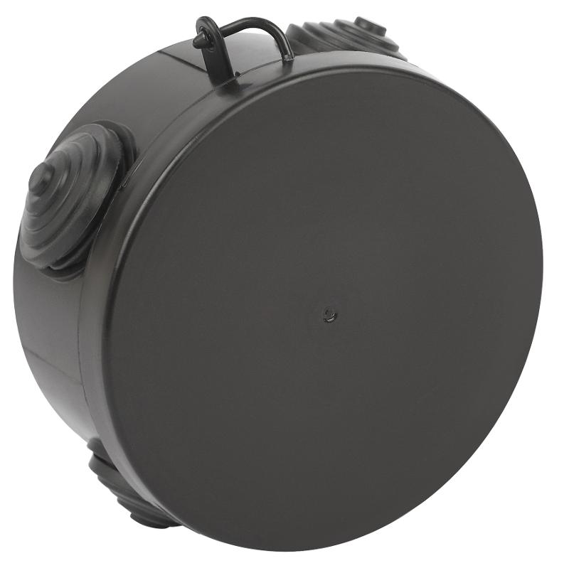 Распаячная коробка  KOR-85-40-4g-B открытой установки КОР 85х40мм черная с гермовводами 4 входа IP54 KOR-85-40-4g-B | Б0061801 | ЭРА — ЭРА (Энергия света)