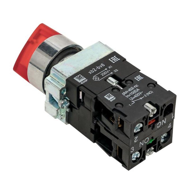 Переключатель BD21 2P c красной подстветкой 230В NO PROxima | xb2-bk21-r-230 | EKF — миниатюра 9