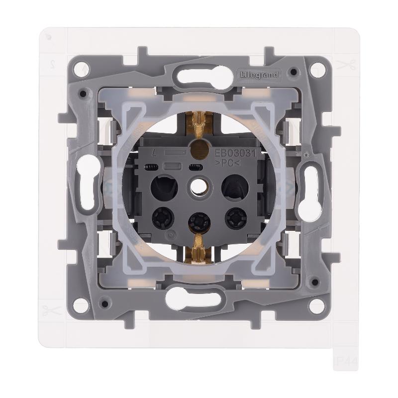 Розетка с заземлением IP44 - Legrand Etika - со штор с защ кр 16А 250В безвинтовые зажимы - антрацит — миниатюра 5