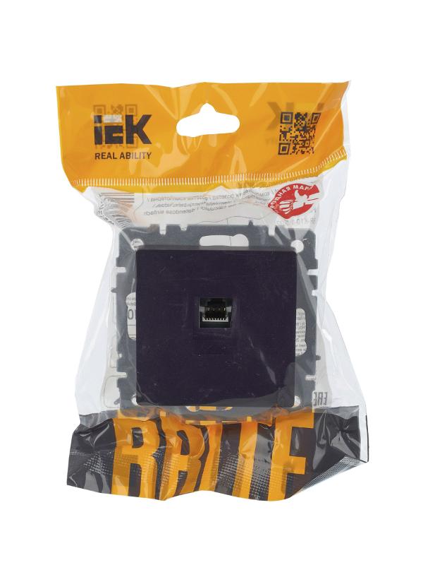 BRITE Розетка компьютерная RJ45 кат.5E РК10-БрЧ черный | BR-K10-1-K02 | IEK — миниатюра 16