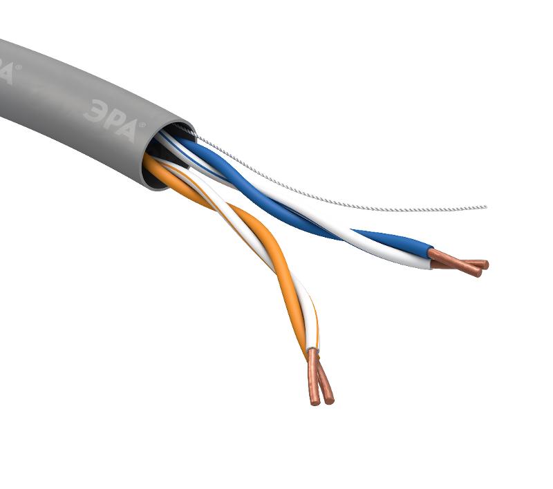 Кабель витая пара U/UTP 2x2x24 AWG Cat5e CCA PVC 305м SIMPLE (2/30) | Б0044433 | ЭРА — миниатюра 3