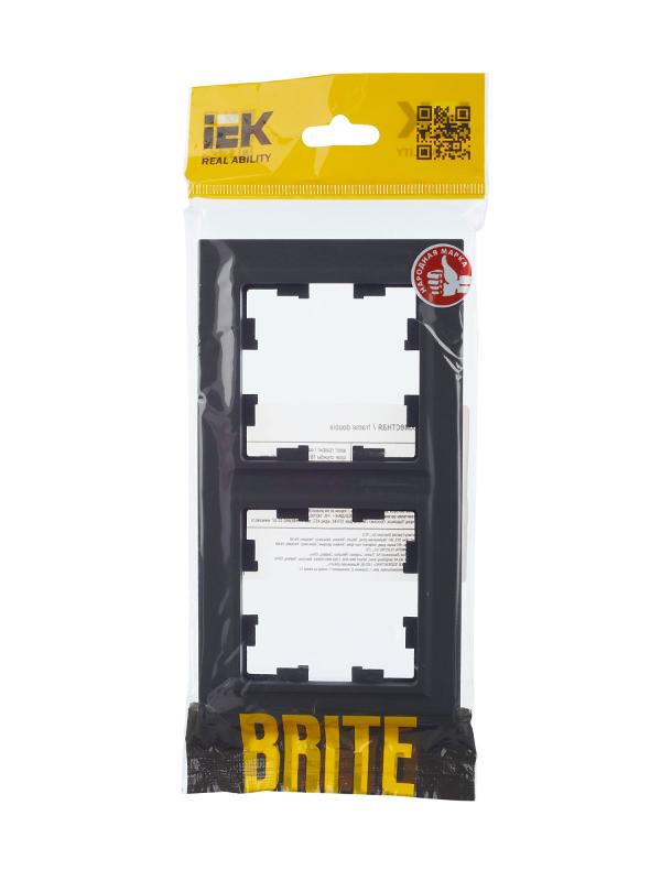 BRITE Рамка 2-ая РУ-2-БрГ графит | BR-M22-K53 | IEK — миниатюра 5