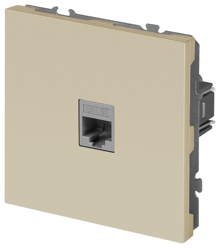 Розетка Galaxy 15-3107-04 информационная RJ45 IP20 шампань | Б0070741 | ЭРА — миниатюра 2