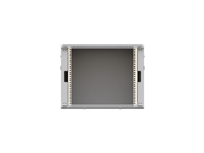 Шкаф настенный 19" TERACOM PRO 9U 600х450 мм дверь стеклянная с замком-ручкой серый | TRP-WLL-0964-40G | EKF — миниатюра 2