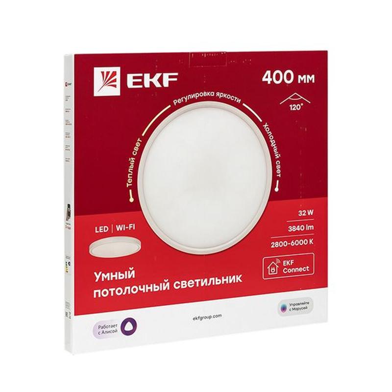 Умный потолочный светильник 400 мм 32W EKF Connect | sclwf-400-cct | EKF — EKF