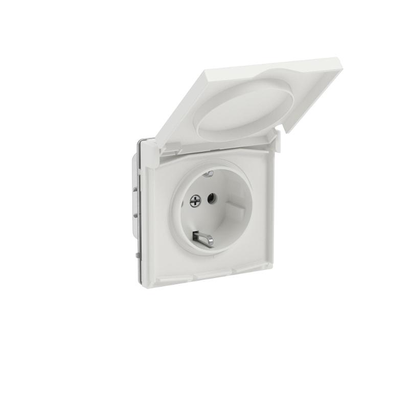 Розетка силовая, 2P+E, с з/ш, с крышкой, IP44, KANT, белый песок | 7010013 | DKC — миниатюра 2