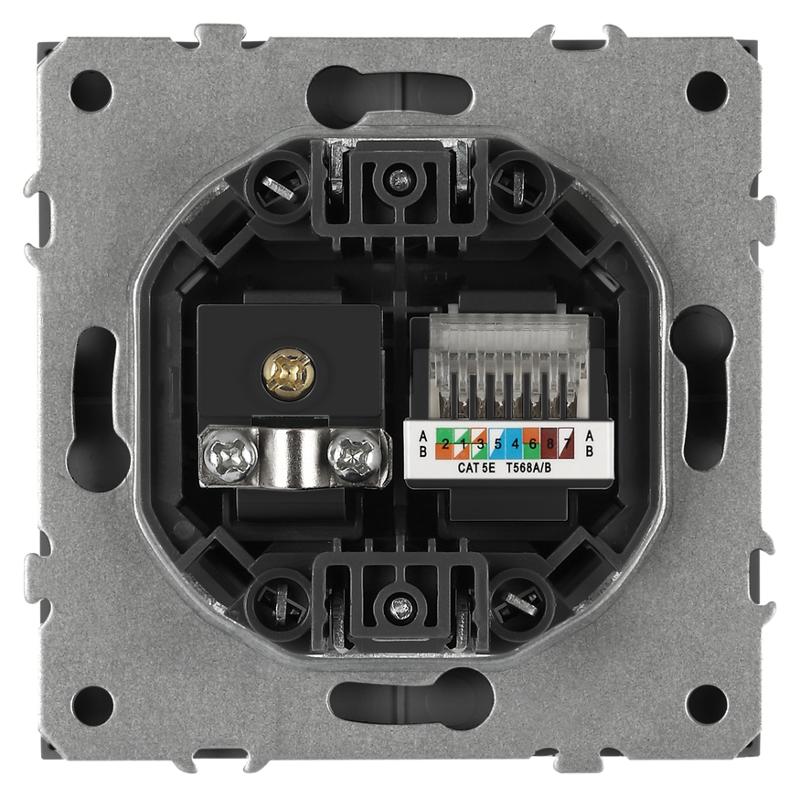 Розетка Galaxy 15-3110-05 комбинированная RJ45+TV IP20 антрацит | Б0070784 | ЭРА — миниатюра 5