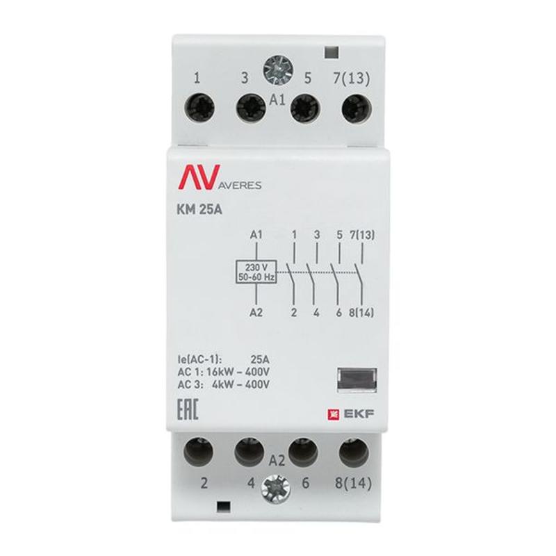 Контактор модульный КМ 25А 4NO 230VAC (2 мод.) AVERES | km-av-2-25-40-230V | EKF — миниатюра 3