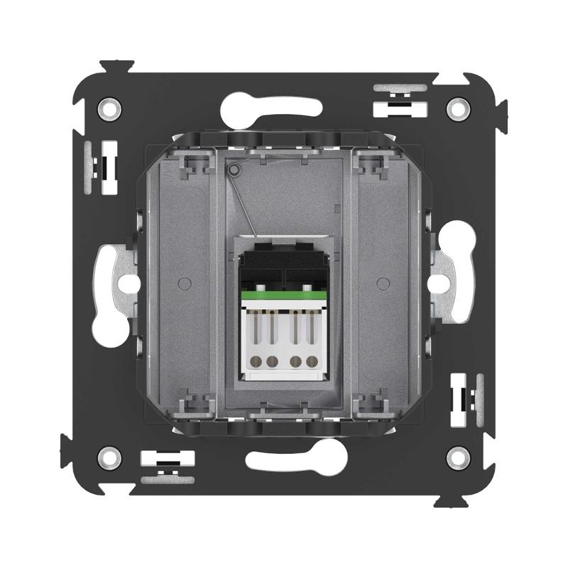 Компьютерная розетка RJ-45 в стену, кат.6А одинарная, "Avanti", "Закаленная сталь" | 4404373 | DKC — миниатюра 3
