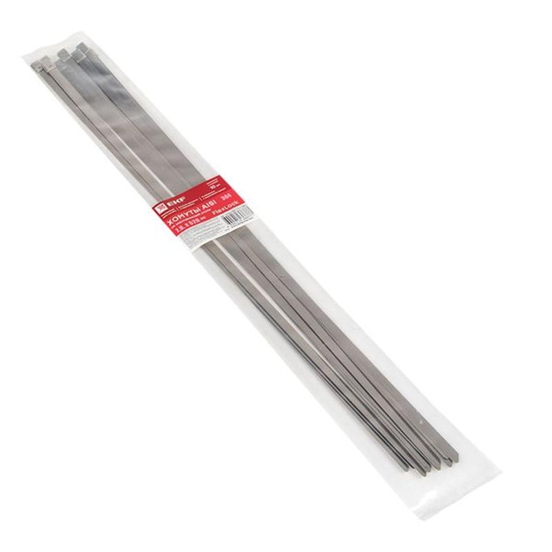 Хомут AISI 304 из нержавеющей стали, 7.9x520 (10 шт.) FlexLock PROxima | plc-fl-tss-304-7.9x520-r | EKF — миниатюра 5