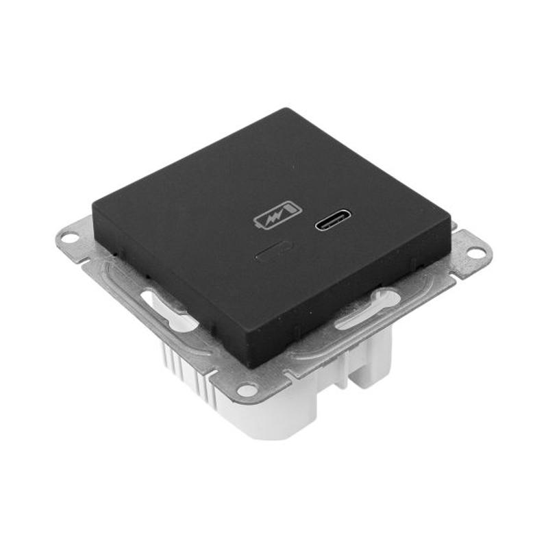 Механизм розетки USB-С, быстрая, чёрная Эпика EKF | UP1-SOB-USBCF | EKF — миниатюра 11
