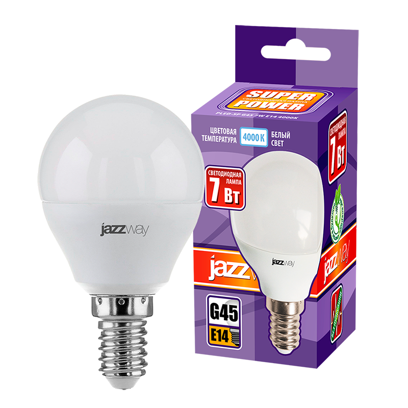 Лампа светодиодная PLED- SP G45 7w E14 4000K 230/50 | .5018945 | Jazzway — миниатюра 3
