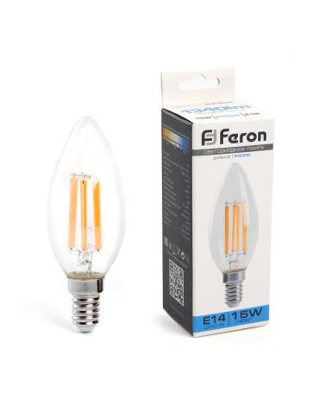 Лампа светодиодная, (15W) 230V E14 6400K прозрачная, LB-717 | 38259 | FERON — Feron