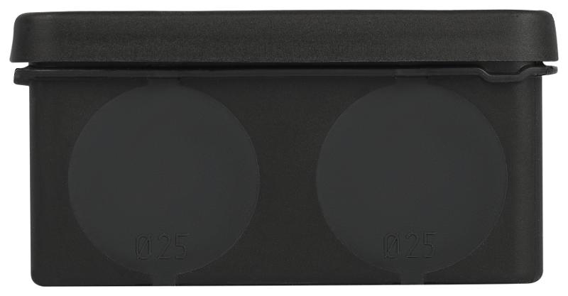 Распаячная коробка  KOR-100-100-50-9g-2MP-B двухкомпонентная HF стойкая к УФ 100х100х50мм черная прямой монтаж IP67 KOR-100-100-50-9g-2MP-B | Б0062770 — миниатюра 4
