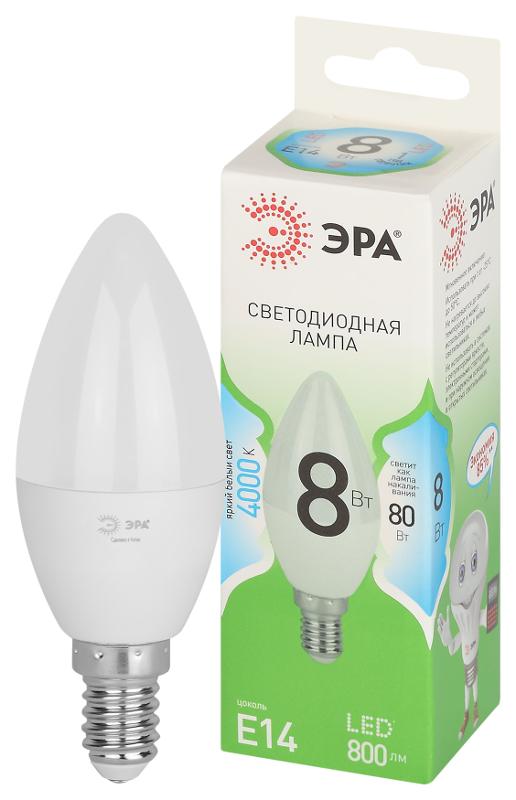 Лампа светодиодная  GREEN LINE LED B35-8W-840-E14 GL E14 8 Вт свеча яркий белый свет | Б0067100 | ЭРА — миниатюра 1