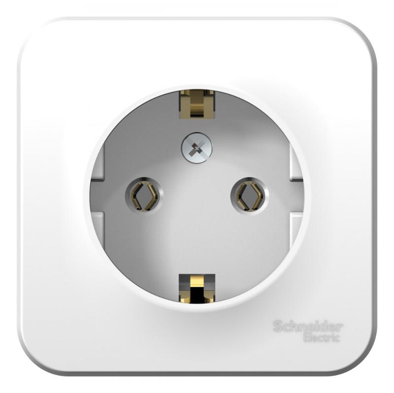 Blanca Белый О/У Розетка с заземлением без шторок, 16А, 250В | BLNRA010101 | SE — Systeme Electric