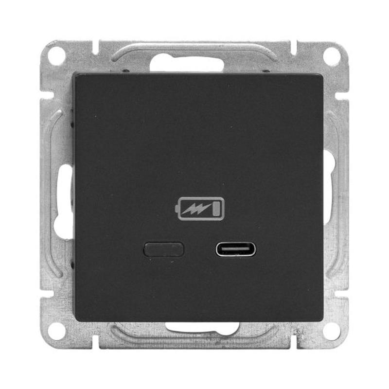 Механизм розетки USB-С, быстрая, чёрная Эпика EKF | UP1-SOB-USBCF | EKF — миниатюра 5