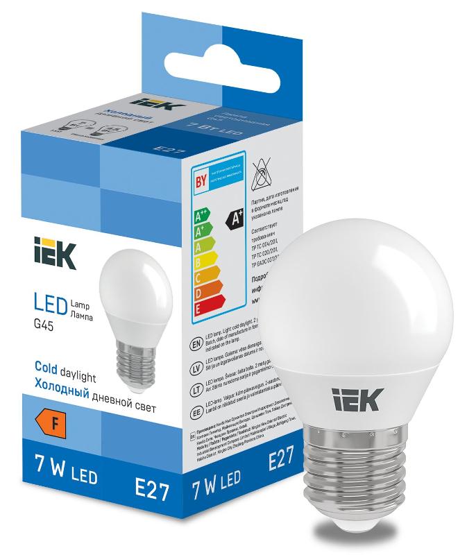 Лампа светодиодная Globe G45 600lm 6500k E27 | LL-I-G45-7-230-65-E27 | IEK — IEK (ИЭК)