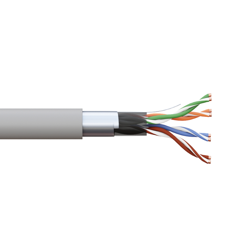 Кабель витая пара TERACOM PRO Cat.5E F/UTP 4 пары solid 24AWG цвет серый упак. 305м | TRP-5EFTP-04PVC-GY-IN3 | EKF — миниатюра 2