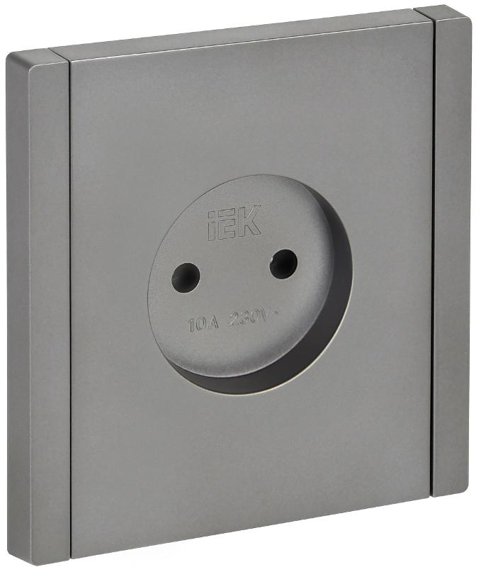 FORTE&PIANO Розетка без заземления, без шторок в/к 10А FP518 сталь | FP-R10-10-K46 | IEK — IEK (ИЭК)