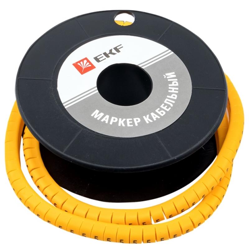 Маркер-кабельный 4,0кв.мм "5" (500шт.) (ЕС-2) EKF PROxima | plc-KM-4-5 | EKF — EKF
