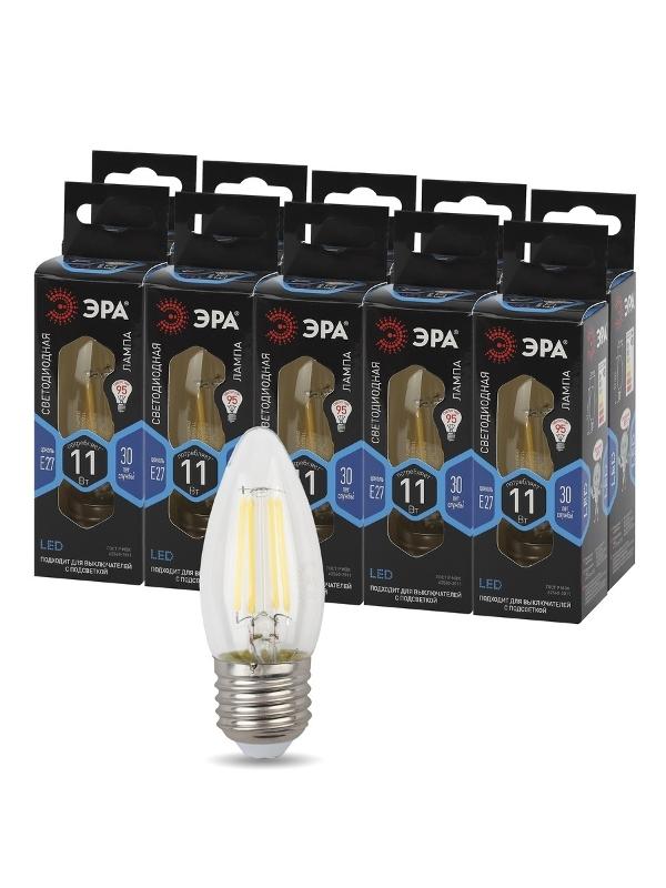 Лампа светодиодная F-LED B35-11w-840-E27 (филамент, свеча, 11Вт, нейтр, E27) | Б0046988 | ЭРА — миниатюра 5