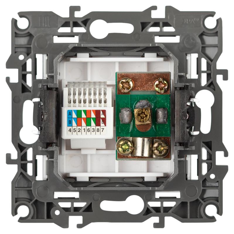 Розетка ЭРА Серия 12 12-3110-01М комбинированная RJ45+TV, белый матовый  | Б0065691 | ЭРА — миниатюра 4
