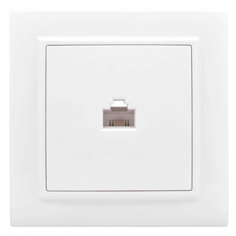 Минск Розетка RJ-45 1-местная СП белая EKF Basic | ERK01-035-10 | EKF — EKF
