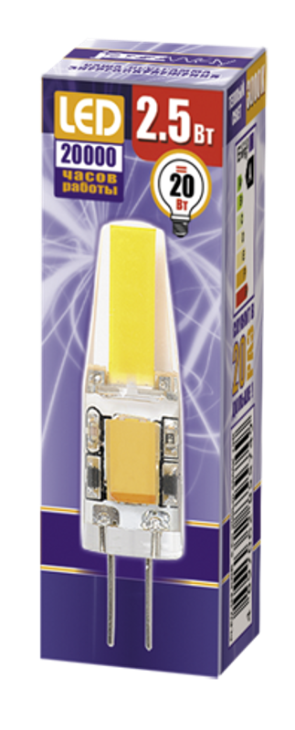 Лампа светодиодная LED 2,5Вт G4 12В 3000К PLED-G4 COB (LED driver!) капсульная | 2855749 | Jazzway — миниатюра 2