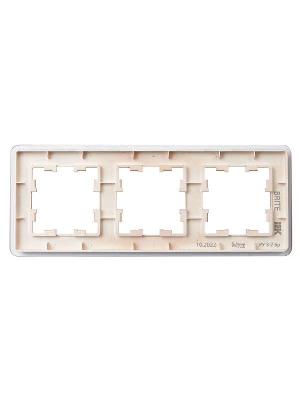 BRITE Рамка 3-ая РУ-3-2-Бр стекло дымчатый RE | BR-M32-G-41-K97 | IEK — миниатюра 3