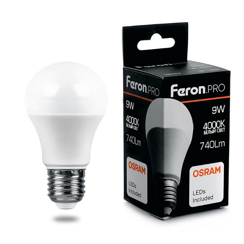 Лампа светодиодная .PRO LB-1009 Шар E27 9W 4000K OSRAM LED | 38027 | Feron — Feron