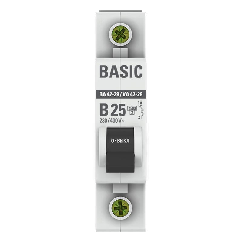 Выключатель автоматический однополюсный 1P 25А (B) 4,5кА ВА 47-29 EKF Basic|mcb4729-1-25-B|EKF — миниатюра 2