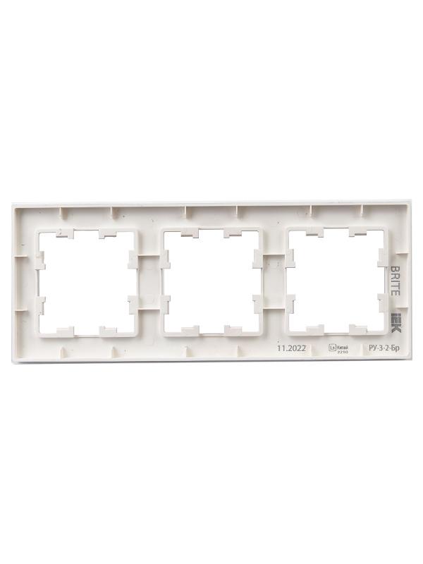 BRITE Рамка 3-ая РУ-3-2-Бр стекло розовый матовый | BR-M32-G-31-K14 | IEK — миниатюра 3