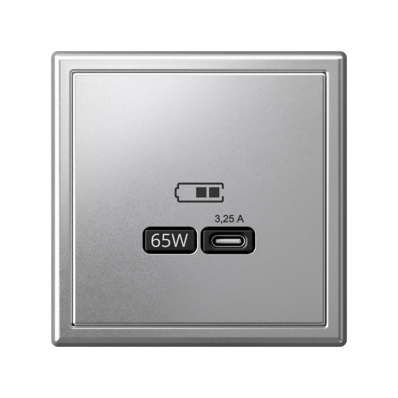 ArtGallery Алюминий Розетка USB тип-С 65Вт высокоскор.заряд. QC, PD, механизм | GAL000327 | SE — миниатюра 5