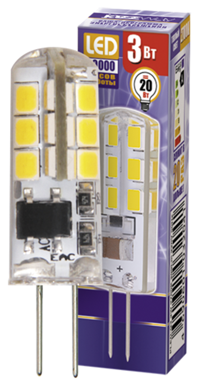 Лампа светодиодная LED 3Вт G4 220В 2700К PLED-G4 капсульная | 1032041 | Jazzway — миниатюра 2