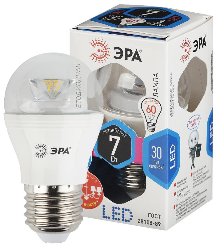 Лампа светодиодная LED  7Вт Е27 4000К СТАНДАРТ smd P45-7w-840-E27-Clear | Б0020553 | ЭРА — ЭРА (Энергия света)