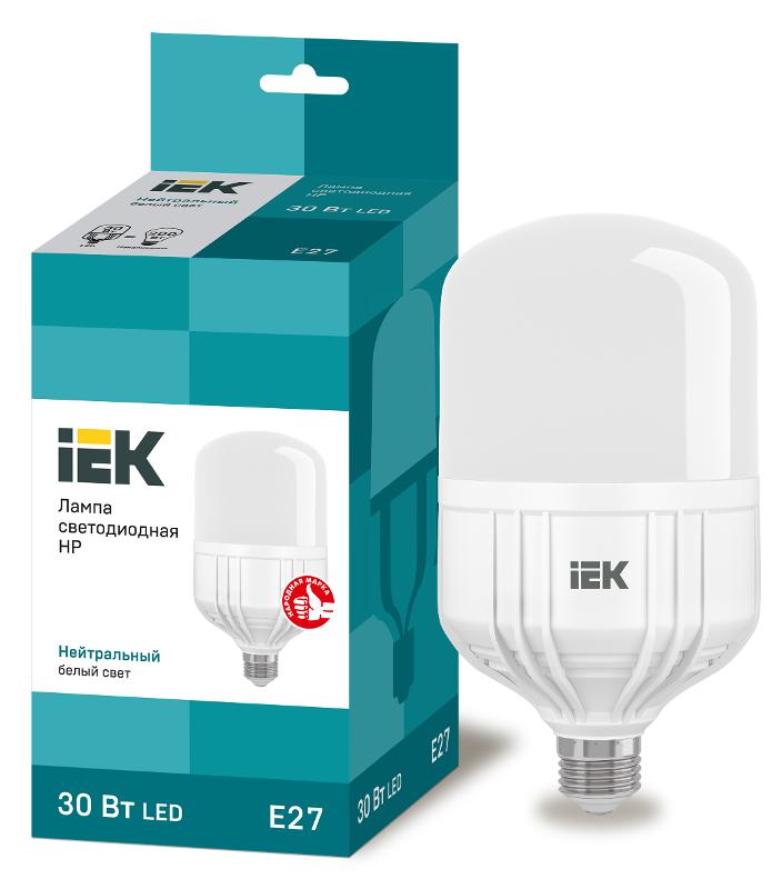 Лампа светодиодная LED 30Вт Е27 230В 4000К HP | LLE-HP-30-230-40-E27 | IEK — миниатюра 1