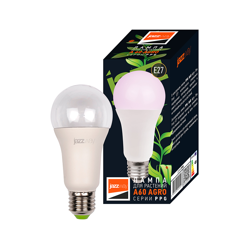 Лампа светодиодная PPG A60 Agro 15w CLEAR E27 IP20  (для растений) | .5049444 | Jazzway — миниатюра 4
