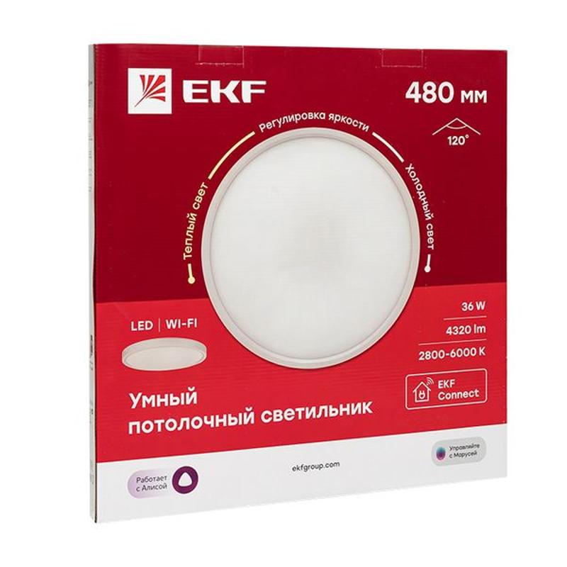 Умный потолочный светильник 480 мм 36W EKF Connect | sclwf-480-cct | EKF — EKF