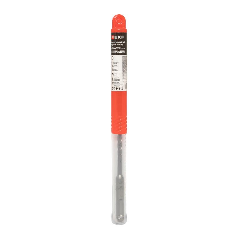 Бур по бетону SDS-plus 6х210 мм (4 резца)  Professional | db-6-210-4x4-ue | EKF — миниатюра 7