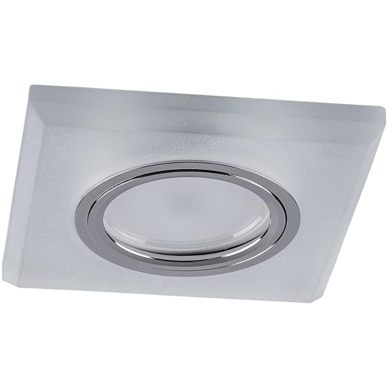 Светильник точечный встраиваемый под лампу, с LED подсветкой CD8170 15LED*2835SMD 4000K, MR16 50W G5.3 "квадрат", белый матовый | 32571 | FERON — Feron