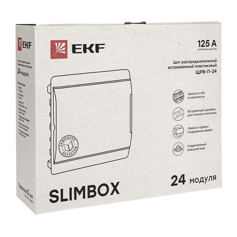 Щит распределительный встраиваемый ЩРВ-П-24 "SlimBox" белая дверца IP41 PROxima | sb-v-24w | EKF — миниатюра 3